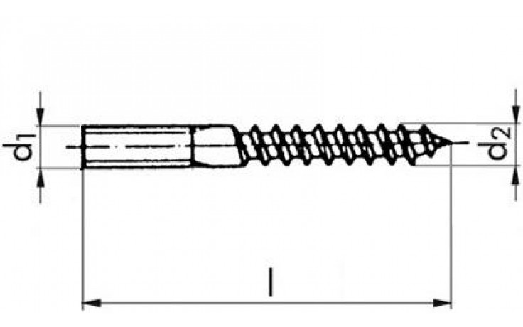 Stockschraube mit 6KT-Schlüsselfläche - A2 - 10 X 140 - SW8