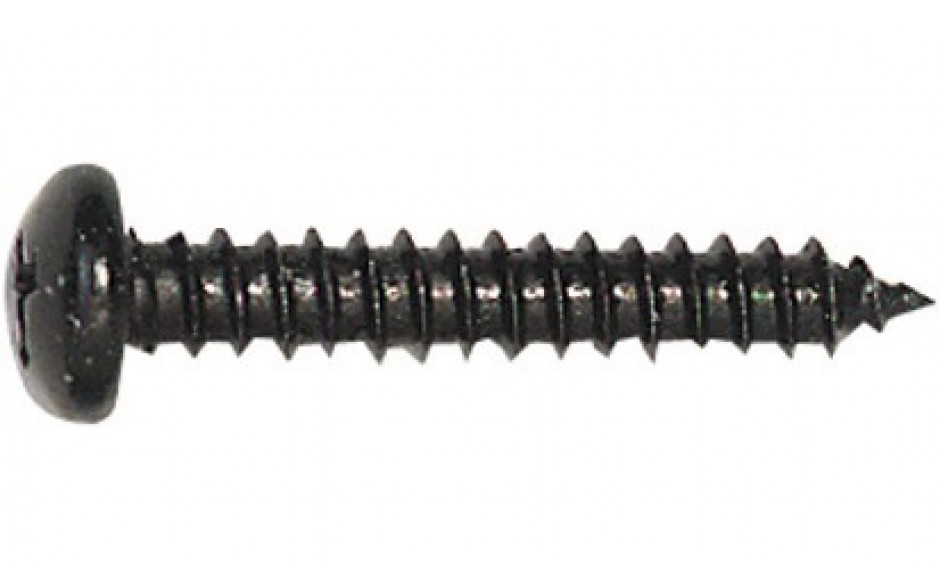Linsen-Blechschraube DIN 7981C - Stahl - verzinkt schwarz - 4,2 X 9,5 - PH