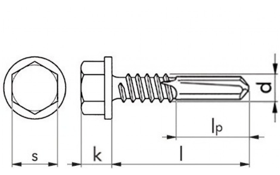 Bohrschraube Sechskantkopf DIN 7504K - A2 - 5,5 X 25