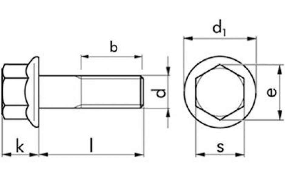 Sechskantschraube mit Flansch DIN 6921 - 8.8 - verzinkt blau - M5 X 40