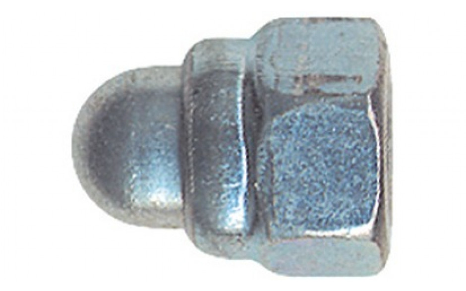 Hutmutter mit Klemmteil DIN 986 - 8 - verzinkt blau - M4