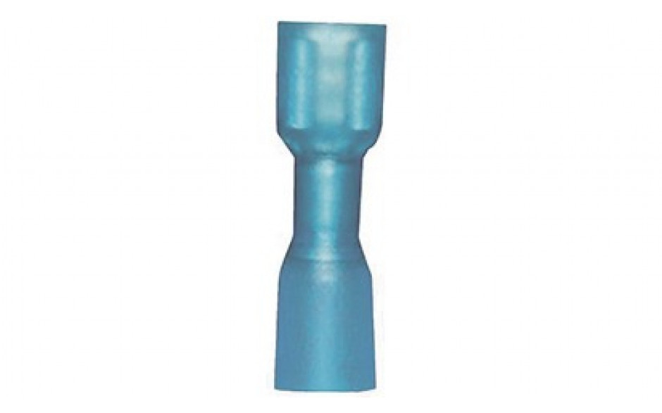 Flachsteckhülse mit Schrumpfschlauch 6,3 mm - blau - für Kabelquerschnitt 1,5 - 2,5 mm²