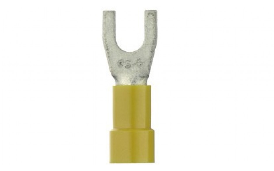 Gabelkabelschuh M4 gelb für Kabelquerschnitt 4,0-6,0 mm² isoliert