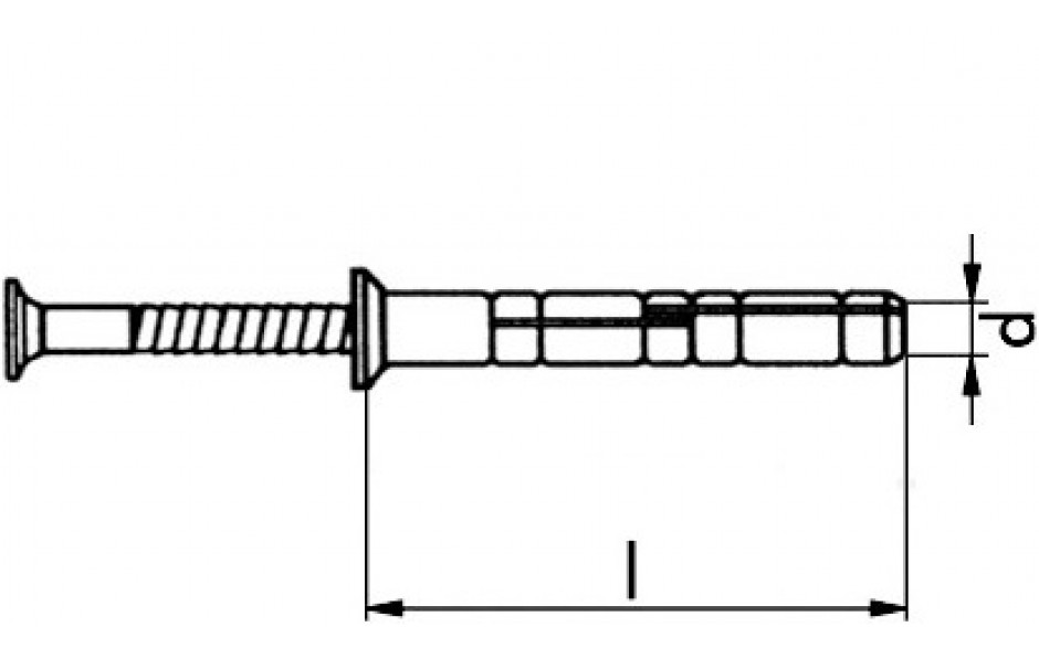 Nageldübel evo Grip - Senkkopf - Nylon - Edelstahl A2 - 6 X 60