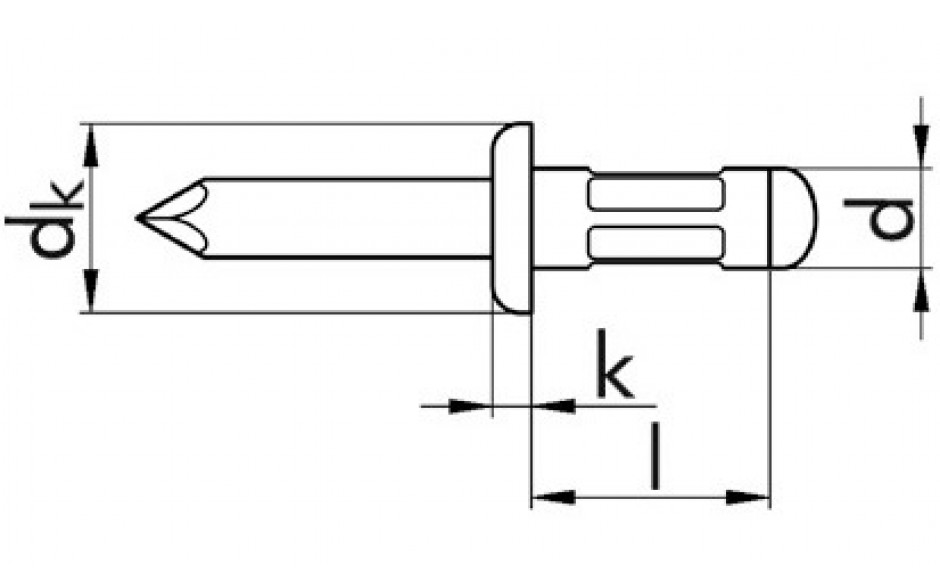 Mehrbereichsniete - Flachkopf - AL/A2 - Prefagrau - 4 X 9,5 - Klemmbereich 1,0 - 6,0