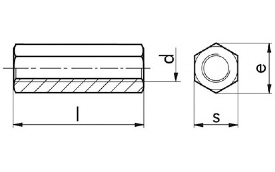 Sechskantmutter DIN 6334 - Stahl - blank - M36