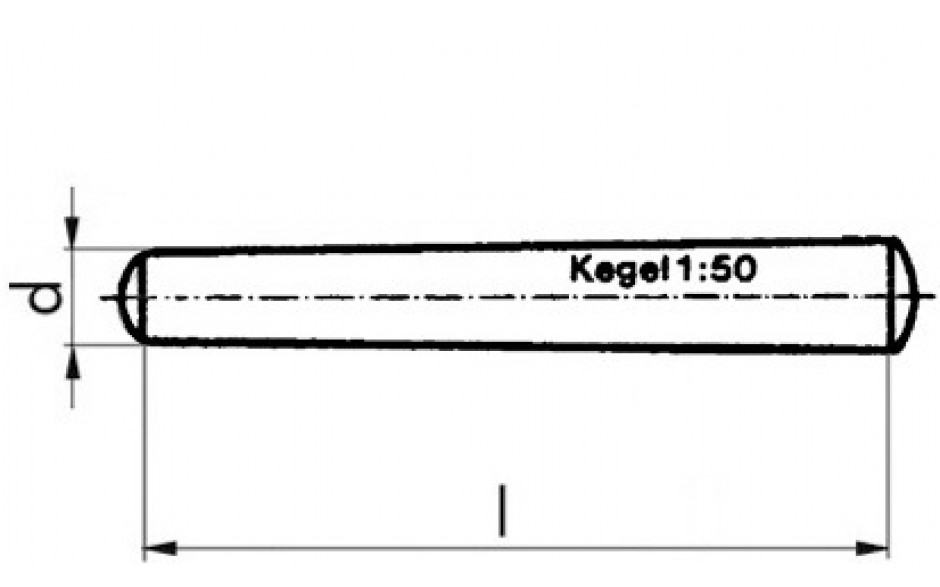 Kegelstift DIN 1B - Stahl - blank - 2,5 X 26