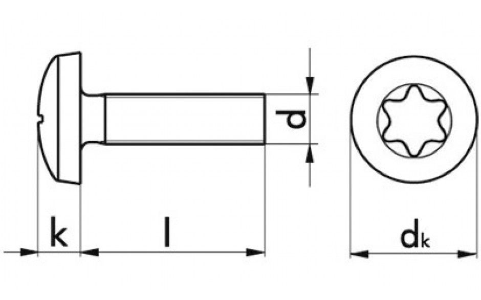 Flachkopfschraube ISO 14583 - A2-70 - M3 X 12 - TX10