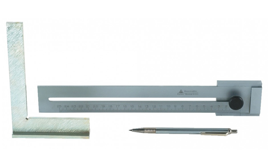 Anreiß-Set mit HM-Reißnadel, Streichmaß 250 mm und Anschlagwinkel III/150 x 100 mm