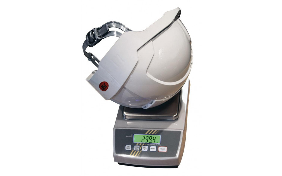Schutzhelm JSP EVOlite® weiß mit Kartenhalter, Lampenhalterung und Reflexstreifen