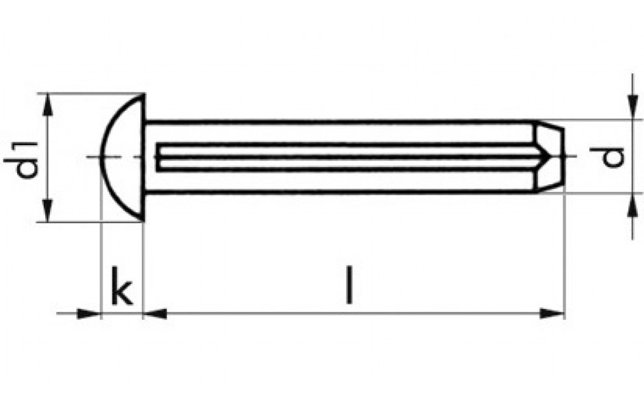 Halbrundkerbnagel ISO 8746 - Stahl - blank - 1,4 X 4