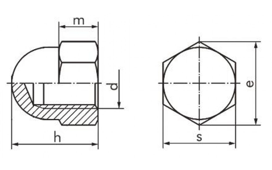 Hutmutter DIN 1587 - 6 - blank - M22 X 1,5 - SW32