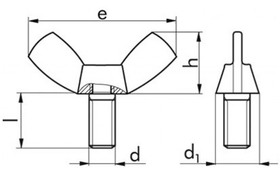Flügelschraube ~ DIN 316 - A2 - M4 X 16