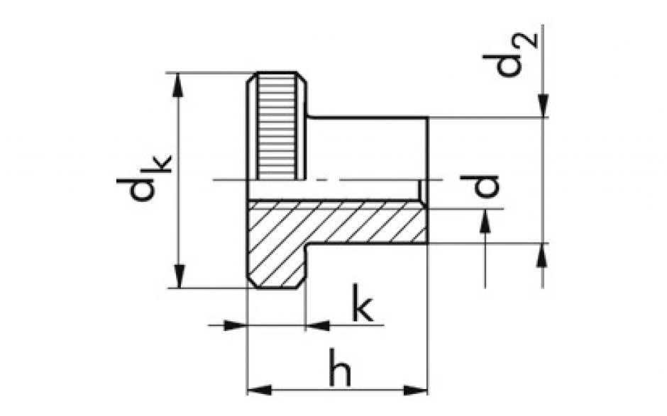 Rändelmutter DIN 466 - Stahl - blank - M10