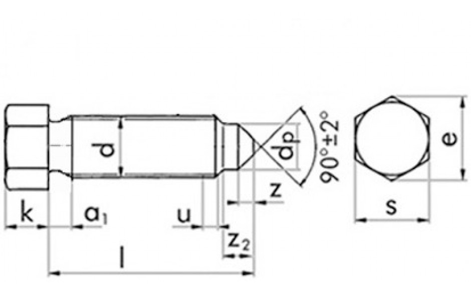 Sechskantschraube DIN 564 - 22H - blank - M16 X 60