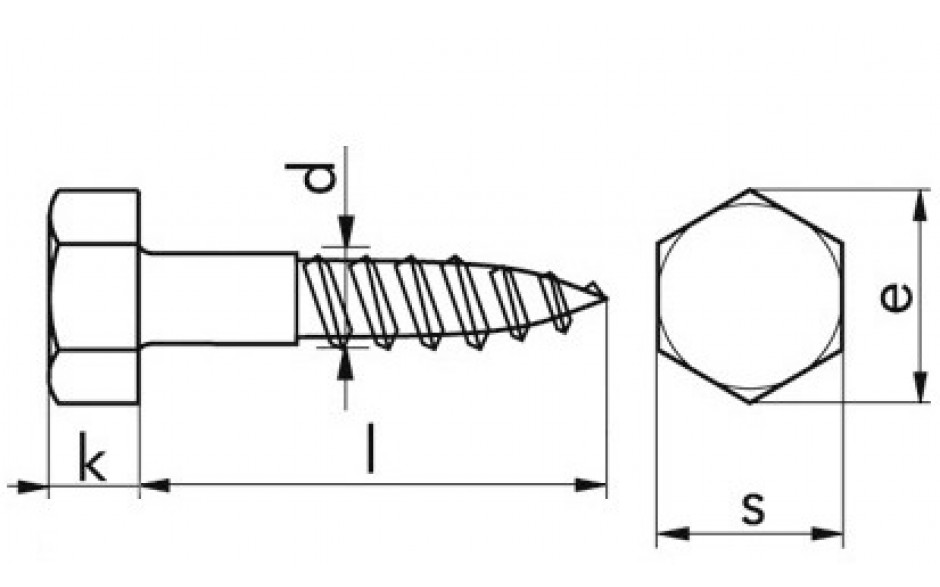 Sechskant-Holzschraube DIN 571 - A2 - 12 X 300