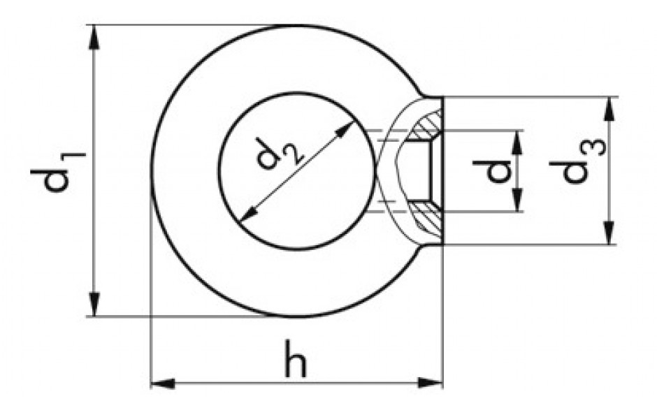 Ringmutter DIN 582 - C15E - blank - M22 - Tragfähigkeit 1400kg