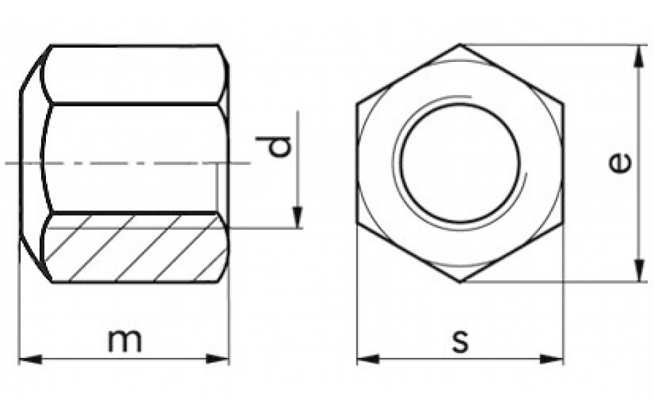 Sechskantmutter DIN 6330B - 10 - blank - M8