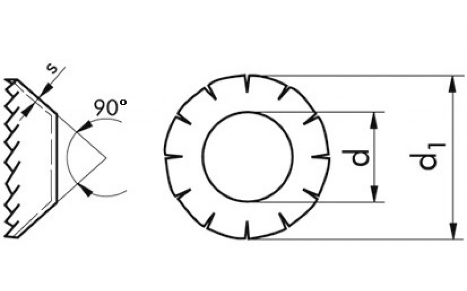 Fächerscheibe DIN 6798V - A2 - M5=5,3mm