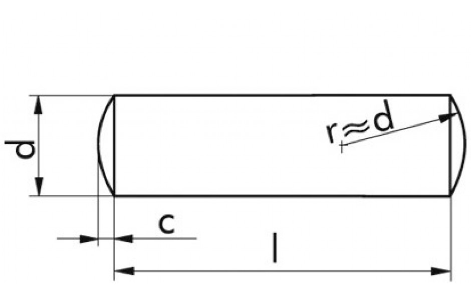 Zylinderstift DIN 7 - Stahl - blank - 16h8 X 20