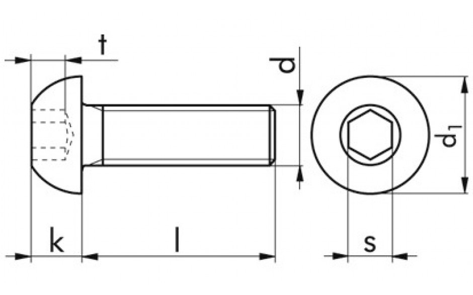 Halbrundkopfschraube ISO 7380-1 - A4-070 - M4 X 6