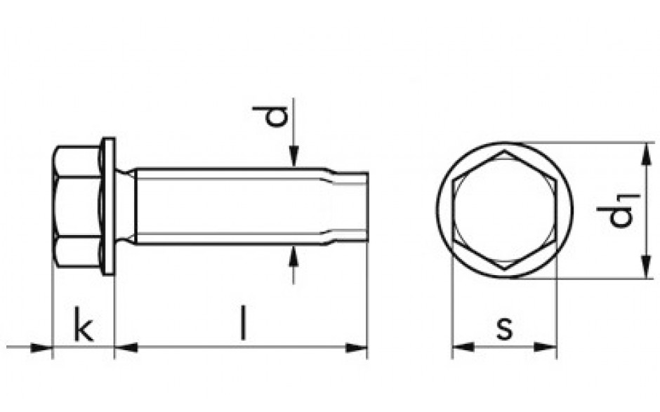 Gewindefurchende Schraube ~ DIN 7500DE - Stahl - verzinkt gelb - M10 X 20
