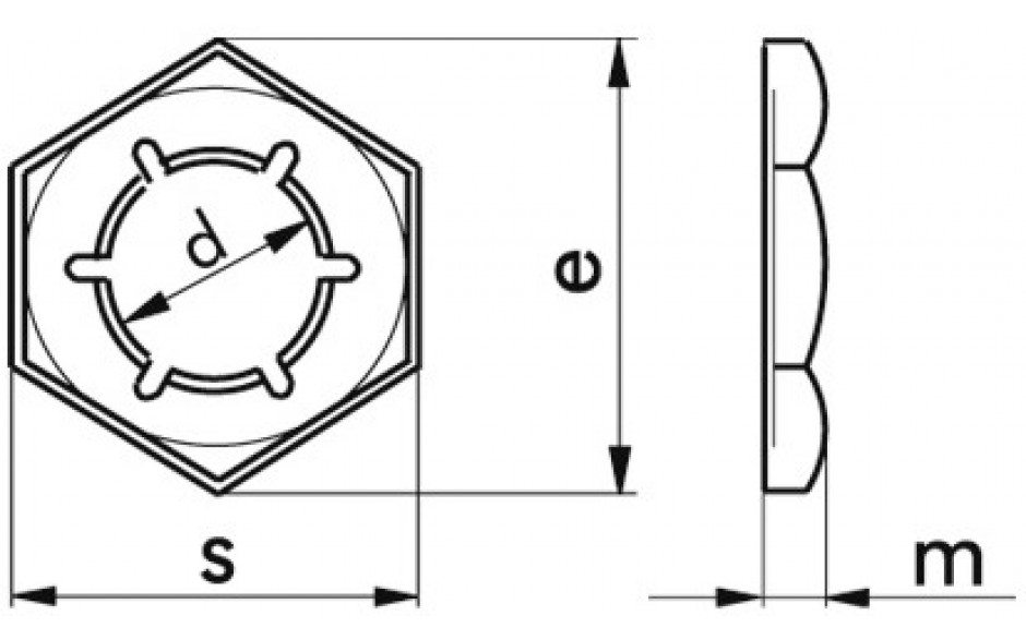 Sicherungsmutter DIN 7967 - Federstahl - blank - M30