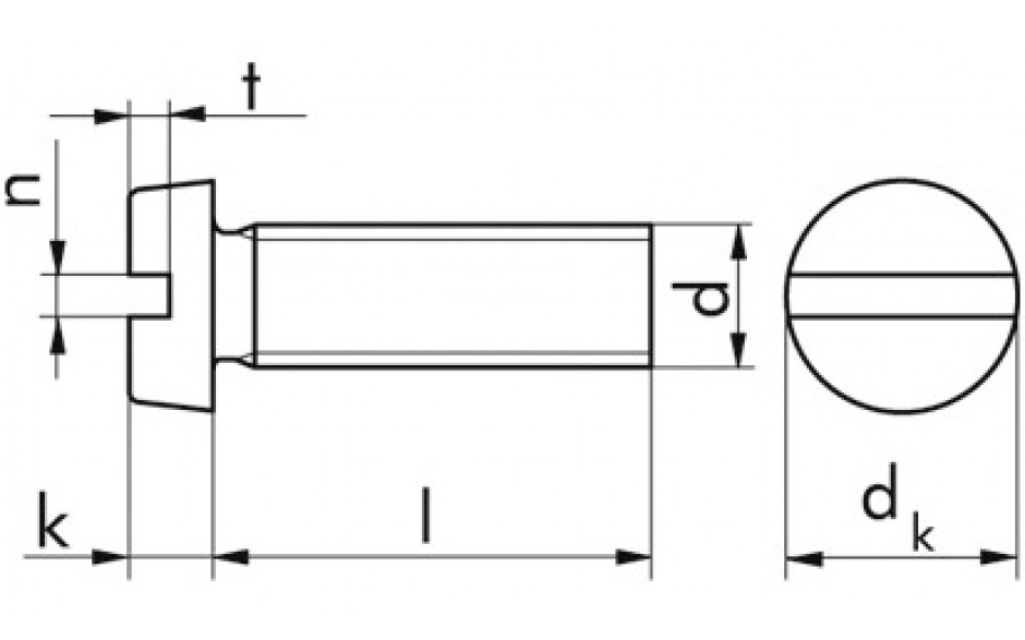Zylinderschraube DIN 84 - Messing - blank - M5 X 6