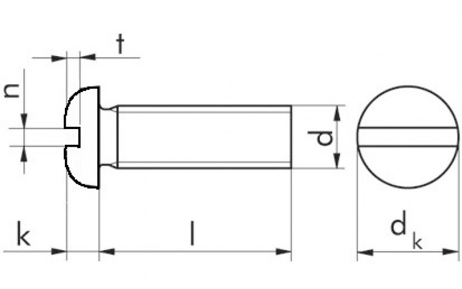 Flachkopfschraube DIN 85 - Messing - blank - M3 X 10