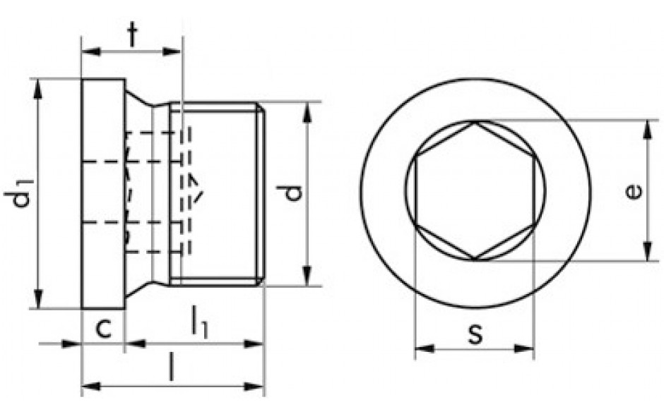 Verschlussschraube DIN 908 - Stahl - blank - G 1/4 A