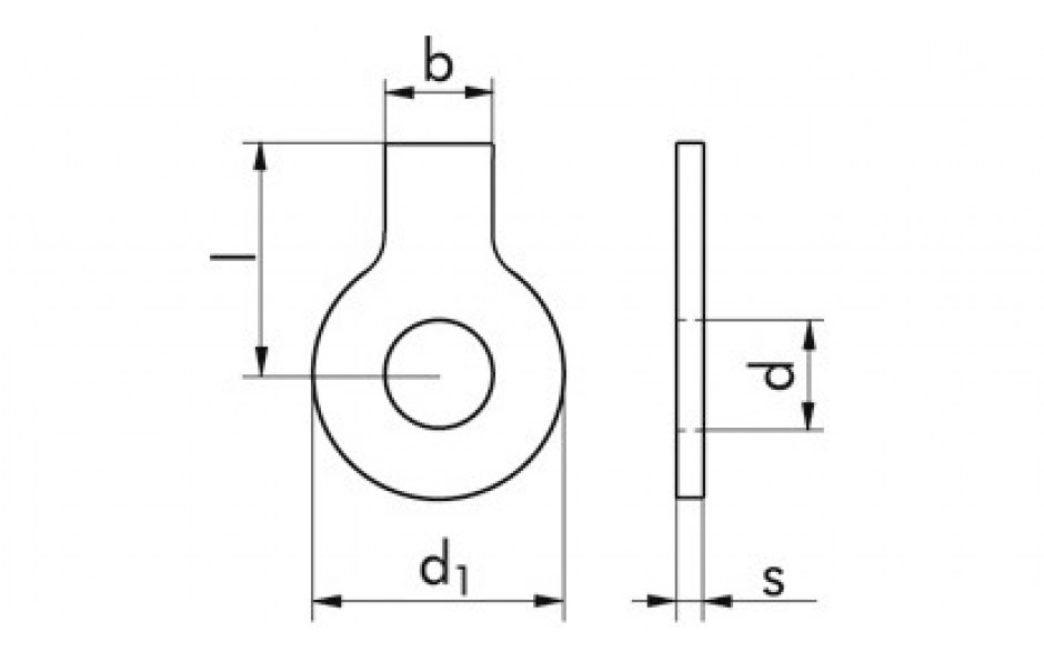 Sicherungsblech mit Lappen DIN 93 - A2 - M10=10,5mm