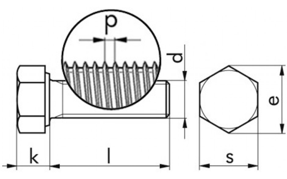 Sechskantschraube DIN 961 - 10.9 - blank - M16 X 1,5 X 40