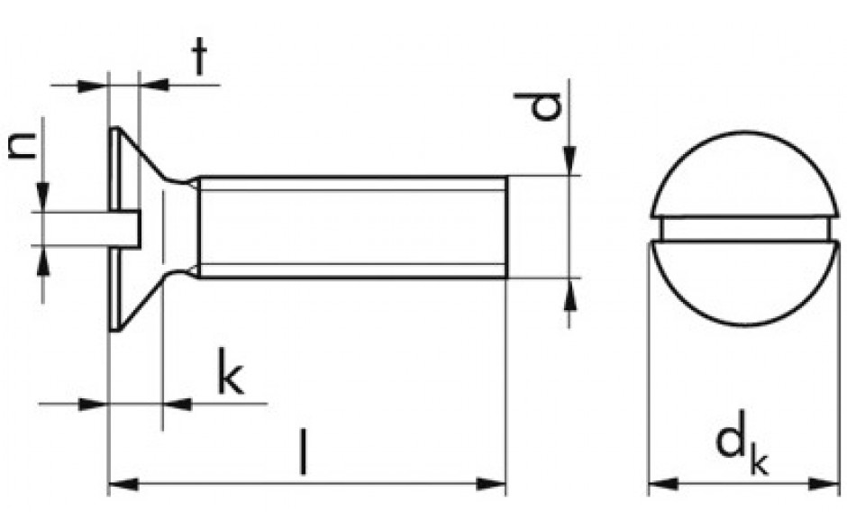 Senkschraube DIN 963 - 4.8 - Zinklamelle silber - M8 X 20
