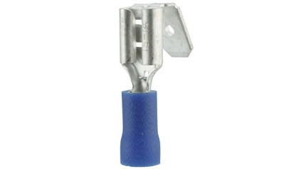 Flachsteckhülsen 6,3 mm mit Abzweig - blau - für Kabelquerschnitt 1,5 - 2,5 mm² - isoliert