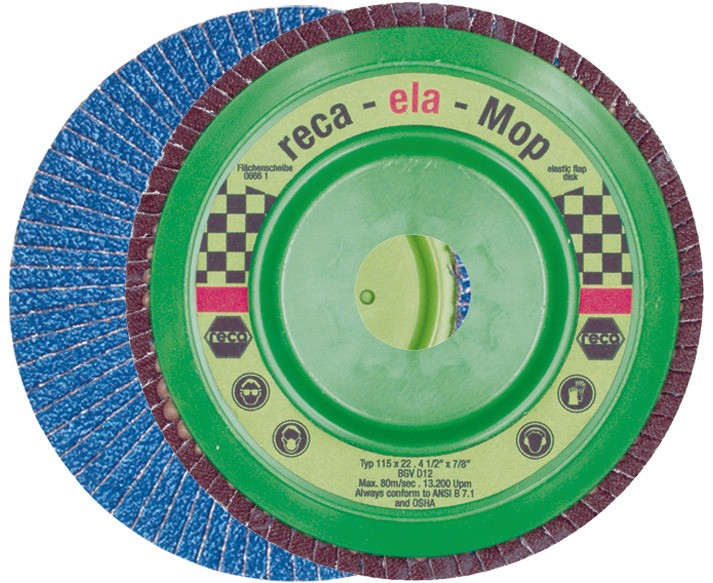 RECA Ela-Mop 6° Zirkonkorund gewölbt Durchmesser 115 mm Bohrung 22,23 mm Korn 60
