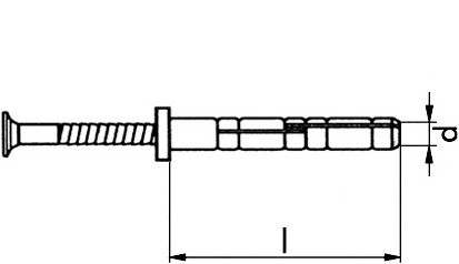 Nageldübel evo Grip - Flachkopf - Nylon - Edelstahl A2 - 6 X 40