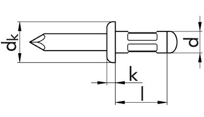 Mehrbereichsniete - Flachkopf - AL/A2 - Prefagrau - 4 X 9,5 - Klemmbereich 1,0 - 6,0