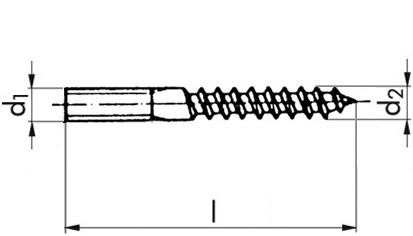 Stockschraube mit 6KT-Schlüsselfläche - A2 - 10 X 200 - SW8