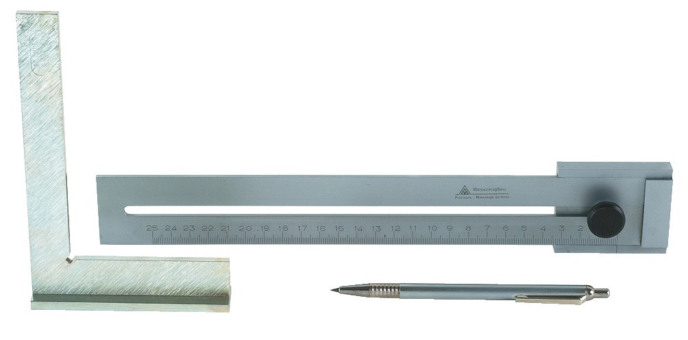 Anreiß-Set mit HM-Reißnadel, Streichmaß 250 mm und Anschlagwinkel III/150 x 100 mm