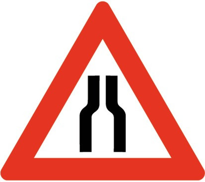 Baustellenverkehrszeichen § 50/8a Strassenenge beidseitig 700 x 1,5 mm