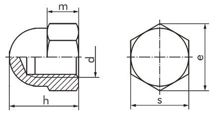 Hutmutter DIN 1587 - 6 - blank - M22 X 1,5 - SW32