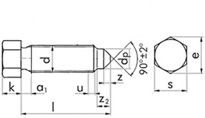 Sechskantschraube DIN 564 - 22H - blank - M10 X 30 - mit Gewindefreistich