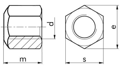 Sechskantmutter DIN 6330B - 10 - blank - M36