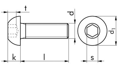 Halbrundkopfschraube ISO 7380-1 - A4-070 - M6 X 40