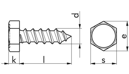 Sechskant-Blechschraube DIN 7976C - A2 - 4,2 X 13