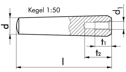 Kegelstift DIN 7978 - Stahl - blank - 6 X 45