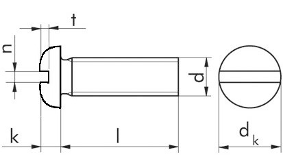 Flachkopfschraube DIN 85 - Messing - blank - M4 X 16