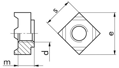 Schweißmutter DIN 928 - Stahl - blank - M10