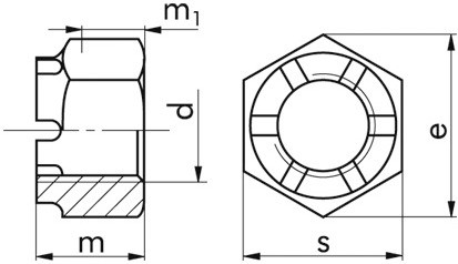 Kronenmutter DIN 935 - 8 - blank - M36