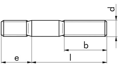 Stiftschraube DIN 938 - A4-70 - M6 X 35